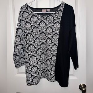 Chico's Black and White Patterned Top